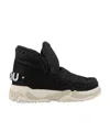 Mou Crochet Stitch-trim Boot Sneakers In Black