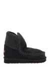 Mou Eskimo 24 Low Heels Ankle Boots In Black Leather In Black