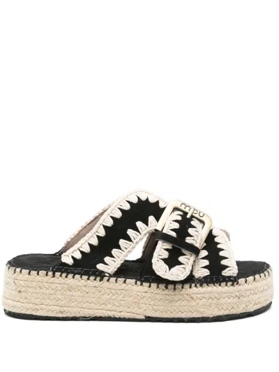 Mou Black Suede Sandals In Multi