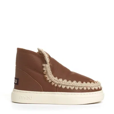 Mou Boot Eskimo Bottom Leather Sneakers In Brown