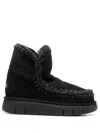 Mou Moccasin-inspired Ankle Boots With Whipstitch Detailing In Black