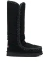 Mou Woven Detail Boots In Black