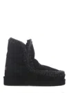 Mou Mini Eskimo Platform Ankle Boots Inside Wedge In Black