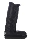 Mou Boots Eskimo40 Rhinestones Made Of Leather In Black