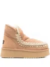Mou Mini Eskimo Platform Ankle Boots Inside Wedge In Brown