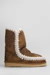 Mou Eskimo 24 Vintage Low Heels Ankle Boots In Brown Leather In Brown