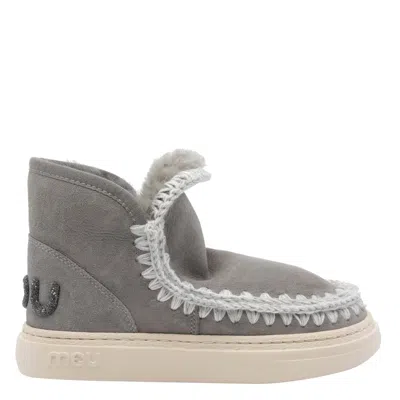 Mou Eskimo Bold Glitter Logo Sneakers In Gray