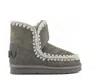 Mou Eskimo 18 Low Heels Ankle Boots In Gray