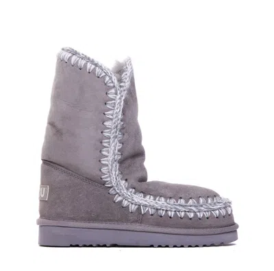 Mou Eskimo Bold Suede Boots In Grey