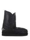 Mou Ankle Boots With Plush Sheep Leather Lining In Black