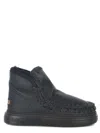 Mou Mini Eskimo Platform Boot In Black Suede