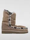 Mou Constrast-stitching Moccasin Boots In Grau