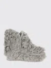 Mou Textured Faux Fur Ankle Boots In Gray