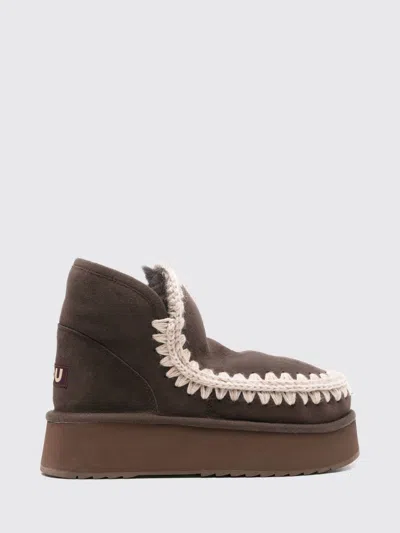Mou Boots Woman Color Coffee In Green