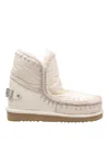 Mou Eskimo 18 Sheepskin Boot In White With Applied Zirconia In White
