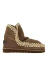 Mou Eskimo 18 Glitter Logo Ankle Boots In Brown