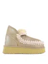 Mou Mini Eskimo Platform Boot Stone Metallic In Brown