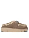 Mou 'bounce' Brown Mules With Logo Lettering And Open Rear