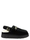 Mou Bounce Clog Back Strap Flat Shoes Black In Black