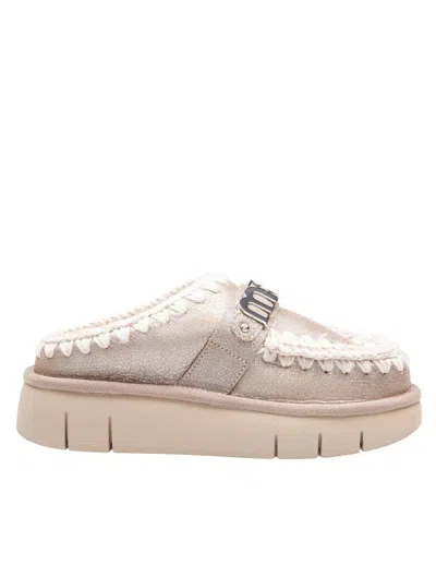 Mou Bounce Clog In Laminated Sheepskin In Gray