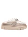Mou Bounce Clog In Laminated Sheepskin Stone Color In Gray