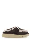 Mou Bounce Clog Slipper-mule In Brown Suede In Brown