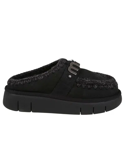 Mou Bounce Clog Metal Logo In Black