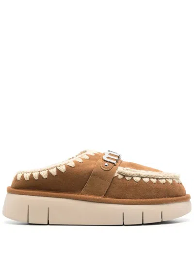 Mou Bounce Clog Metal Logo In Brown