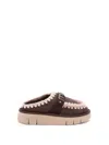 Mou Bounce Clog Slipper-mule In Brown Suede In Brown