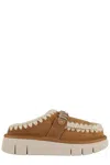Mou Bounce Double-face Sheepskin Clog In Brown