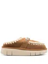 Mou Bounce Double-face Sheepskin Clog In Brown