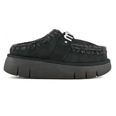 Mou Bounce Clog Metal Logo In Black