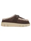 Mou 45mm Suede Platform Mules In Mocha Mocha