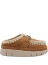 Mou Bounce Double-face Sheepskin Clog In Brown