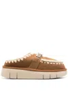 Mou 45mm Suede Platform Mules In Brown