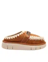 Mou Bounce Double-face Sheepskin Clog In Brown