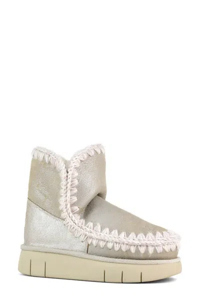 Mou Bounce Genuine Shearling Boot In Gray