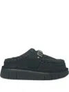 Mou Bounce Leather Mules In Black