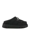 Mou Moccasin-inspired Black Slip-on Ankle Boots With Whipstitch Detailing In Black
