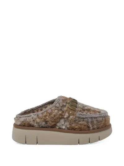 Mou Bounce Logo-plaque Mules In Multi