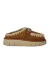 Mou Bounce Double-face Sheepskin Clog In Brown