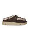 Mou Bounce Clog Slipper-mule In Brown Suede In Multi
