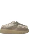 Mou Slip-on Mule Ankle Boots With Plush Lining In Multi