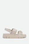Mou Bounce Suede Flatform Sandals In Bianco