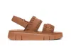 Mou Bounce Suede Flatform Sandals In Brown
