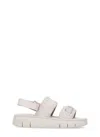 Mou Bounce Suede Flatform Sandals In Chalk