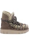Mou Bounce Scoubidou-lace Boots In Neutral