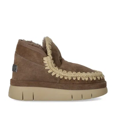 Mou Bounce Welt Suede Elephant Grey Sneaker In Brown