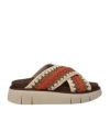 Mou Bounce Woven-straps Sandals In Brown
