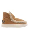 Mou Eskimo Bold Glitter Logo Sneakers In Dark Stone